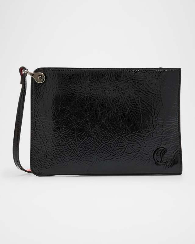 Loubi54 Flat Patent Leather Pouch Bag